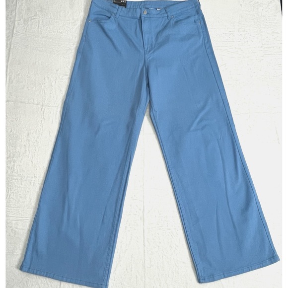 H&M Pants - NWT H&M Divided Wide Leg High Waist Blue Pants Jeans Denim Women's Size 18